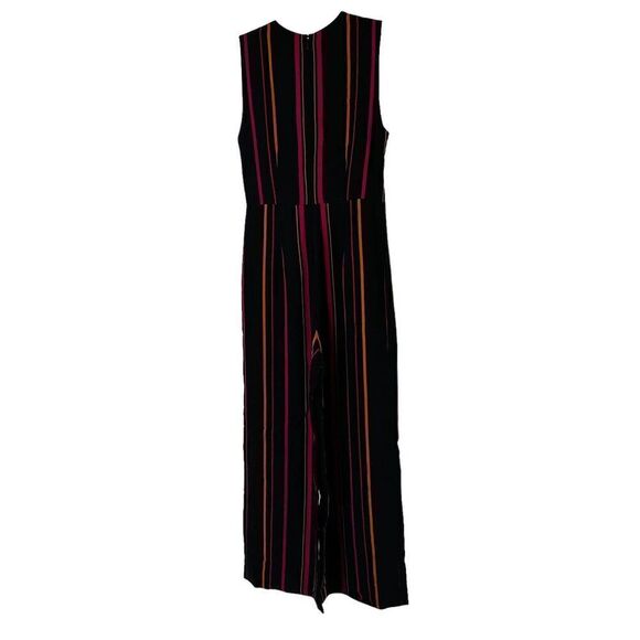 Diane Von Furstenberg Jumpsuit Size 6 Striped Sleeveless Ankle Wide Leg V Neck - Picture 3 of 9